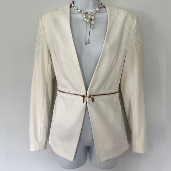 Grace Element Women's White Blazer Jacket - Picture 1 of 16